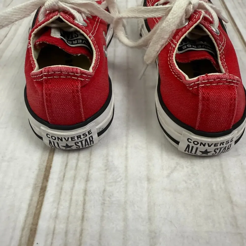 Converse All Star Red Low Top‎ Canvas Sneakers Kids Size 11 Toddler